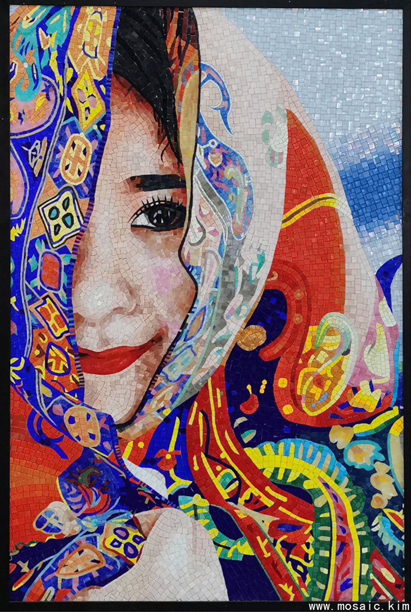 马赛克剪画——微笑少女